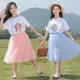 Kinder Mädchen Kleid Mode Prinzessin Sommer Geburtstag Casual T-shirt + Tutu Kleider 2PCS Kinder