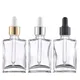 5pcs 30ml Empty Clear Square Glass Bottles Eye Dropper Aromatherapy Perfume 1oz Frost black Glass