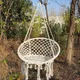 Swing Chair Hammock-Rope Garden-Seat Hanging Beige Safety Nordic-Style Knitting For Yard