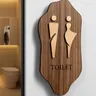 Segnaletica in legno toilette toilette da uomo e da donna segnaletica Hotel WC adesivo da parete