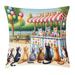 Ambesonne Pillow Cushion Cover Delicate Kittens & Ice Cream Multicolor Orange Green Metal | 40 H x 40 W x 1 D in | Wayfair min_430031_40x40
