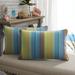 Bayou Breeze Ny Sunbrella Astoria Lagoon Stripe Indoor/Outdoor Lumbar Pillow Polyester/Polyfill/Acrylic | 13 H x 20 W x 6 D in | Wayfair