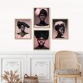 SIGNLEADER Fashionable Black Woman In Hat Couture Fashion Framed On Paper 4 Pieces Print Paper in Black/Pink | 10 H x 8 W x 1 D in | Wayfair