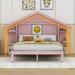 Cosmic Bookcase Storage Bed Wood in Pink | 57.6 H x 77.6 W x 89.7 D in | Wayfair COS83205619AAH