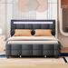 Latitude Run® Upholstered Platform Bed w/ LED Frame & 4 Drawers Metal in Gray | 43.7 H x 86.6 W x 63 D in | Wayfair