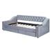 Latitude Run® Daybed w/ Storage Armrests & USB Port Upholstered/Velvet in Gray | 31.9 H x 122.48 W x 41.3 D in | Wayfair