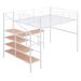 Latitude Run® Metal Loft Bed w/ Desk & Lateral Storage Ladder Metal in White | 67 H x 92.7 W x 56 D in | Wayfair B9786A7201924E30B72B55E0B20E231E