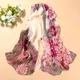 Écharpe décorative en mousseline de soie imprimée multicolore pour dames châle de protection