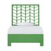 David Francis Furniture Ivy Open-Frame Bed Wood/Wicker/Rattan in Green | 60 H x 42 W x 78.5 D in | Wayfair B5055-T-S138
