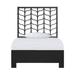 David Francis Furniture Ivy Open-Frame Bed Wood/Wicker/Rattan in Black | 60 H x 42 W x 78.5 D in | Wayfair B5055-T-S129