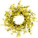 Northlight Seasonal Forsythia & Berry Floral Spring 24" Polyester Wreath in Green/Yellow | 24 H x 24 W x 6 D in | Wayfair NORTHLIGHT YK95704