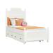 Savannah Twin Poster Bed with Trundle - White Finish – Home Meridian S920-YBR-K10