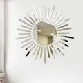 Miroir Mural Autocollant 3D Miroirs Décoratifs Bricolage Autocollant Mural Fleur de Soleil