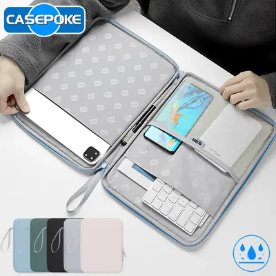 CASEPOKE-Sac à Main Multi-Poches pour Tablette de 9 à 13 Pouces Accessoire pour iPad Samsung