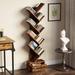 Loon Peak® Dovidio 58.7" H x 14.96" W Geometric Bookcase Wood in Brown | 58.7 H x 14.96 W x 8.17 D in | Wayfair 7098B7AE655C45DA9C590C7F5A332760