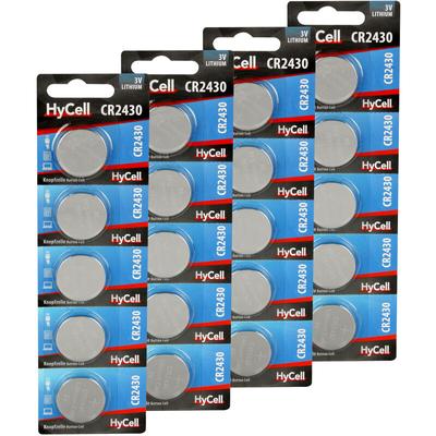 20er Pack Lithium Knopfzellen CR2430 3V - Knopfbatterien - 20 Stück - Hycell Image