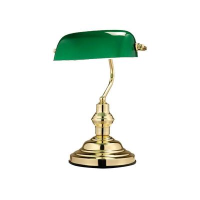 Nostalgie Antik Retro Bankerlampe Schreibtischlampe Tischleuchte Globo Antique grün 2491