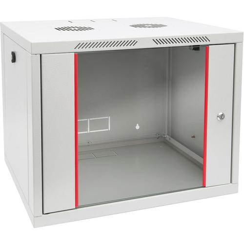 HMF - 66409-07 Serverschrank 19 Zoll, 9 he, Netzwerkschrank, 55 x 45 x 46 cm, Lichtgrau