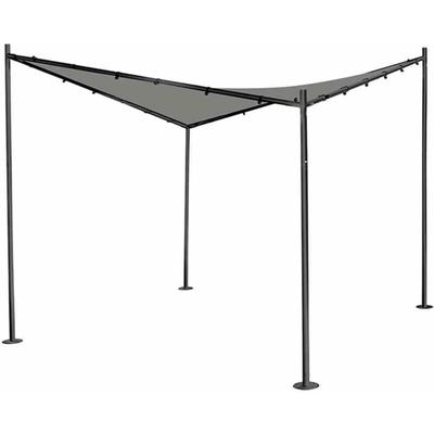 Berlino Pavillon 300x300 cm Gestell aus Stahl, anthrazit, Bezug aus Polyester, 180g/m² in hellgrau