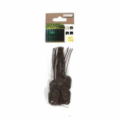 Befestigungsclips Sichtschutzmatten 25er Befestigungsset Draht PVC Sichtschutz Braun Image