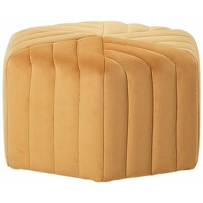 Beliani - Pouf Sitzhocker Senfgelb Samtstoff 100% Polyester Wohnzimmer Retro-Optik Sechseck Image