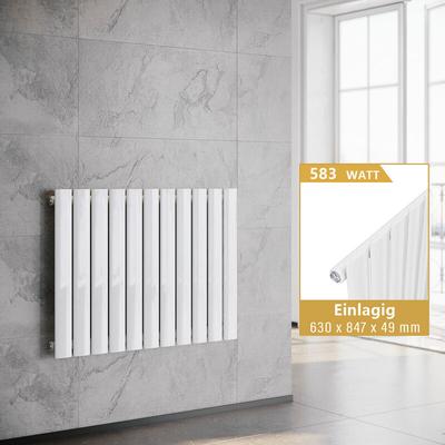 Elegant - Heizkörper Weiß Design Horizontal klein Modern Flachheizkörper Einlagig 630x847mm Image