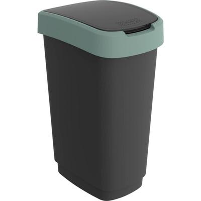Rotho Swingeimer Twist 50 L schwarz misletoe green Mülleimer Image