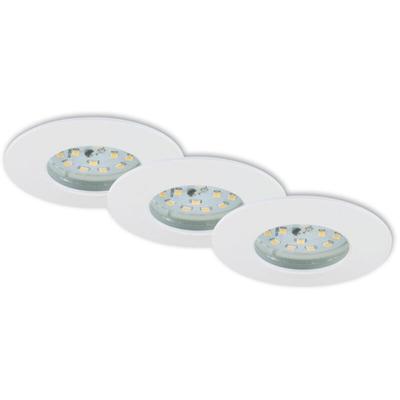 Briloner - led Einbauleuchten Einbaulampe 3er Set IP44 400 Lumen 5W weiß Ø7,5 cm Image