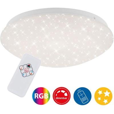Briloner - led Deckenleuchte Dimmbar rgb Fernbedienung 10W weiß Metall-Kunststoff Image