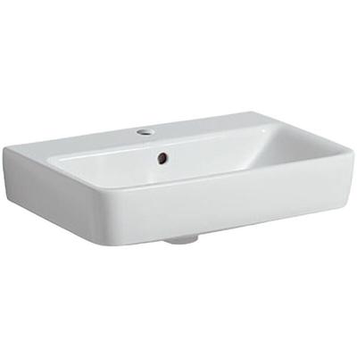 Geberit - Renova Compact Waschtisch, Breite 55cm, Tiefe 37cm, Hahnloch mittig, Überlauf sichtbar, Image