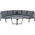 Beliani - Gartenset / Loungeset Dunkelgrau 5-Sitzer mit Gartentisch aus Aluminium Inkl. Polyester