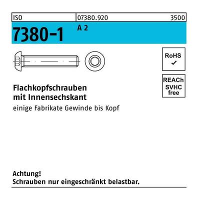 Flachkopfschraube iso 7380-1 m.Innensechskant m 6 x 16 a 2