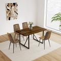17 Stories Abdul-Shafi 4 - Person Dining Set Wood/Metal in Black/Brown | 29.9 H x 31.4 W x 55.1 D in | Wayfair 6AF2D82B00BF4A208E5D5FFF31D1ACB1