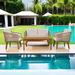 George Oliver Ladeja 4 - Person Outdoor Seating Group w/ Cushions, Rattan in Brown | Wayfair D6D0AD77A857474C9D0EEBBE3AC47109