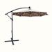 Arlmont & Co. Shunell 120" Lighted Cantilever Umbrella w/ Crank Lift Counter Weights Included in Brown | 102 H x 120 W x 120 D in | Wayfair