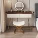 Everly Quinn Iacobus Vanity, Solid Wood in Brown/White | 29.53 H x 39.37 W x 17.72 D in | Wayfair 5D20520C65154486ACBFFC8CB5736B1F