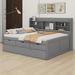 Red Barrel Studio® Guilio Bookcase Bed in Gray | 47.2 H x 104.6 W x 78.7 D in | Wayfair 125AF702719A40DE96417C3F170D1AD3