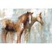 Ebern Designs Horse Pals Framed Painting Paper/Metal in Brown/Gray | 32 H x 48 W x 1.25 D in | Wayfair 5AF770D4986346B3AE688775A50E6031