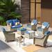 Red Barrel Studio® Daliya 6- Person Outdoor Seating Group w/ Cushions in Blue | Wayfair 64F02E3361BB42468F865B1DC3306230