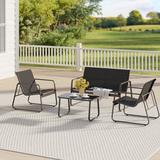 Wrought Studio™ Kameliya 4 piece outdoor patio furniture set, wicker lounge chair Wicker/Rattan | 29.5 H x 44.8 W x 29.5 D in | Wayfair