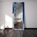 White Monaco Upscale Oversized 4" Framed Full Length Statement Mirror Floor/Wall Art in Blue | 72 H x 30 W x 0.75 D in | Wayfair WM01010_60x24