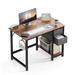 17 Stories Modern Simple Style Home Office Writing Desk w/ 2-Tier Drawers Storage Metal in Brown | 29 H x 55 W x 23 D in | Wayfair