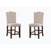 Wenty Classic Cream Upholstered Cushion Chairs Set Of 2Pc Counter Height Dining Chair Nailheads Legs Dining Room Wood in Brown | Wayfair