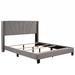 Mercer41 Velvet Platform Bed, Box Spring Needed Wood & /Upholstered/Velvet in Gray | 46.9 H x 66.7 W x 84.4 D in | Wayfair