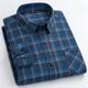 Men's Shirt Button Up Shirt Casual Shirt Plaid Shirt Overshirt Navy Blue Royal Blue Blue Long Sleeve Plaid / Check Lapel Fall Winter Outdoor Daily Wear Clothing Apparel Front Pocket