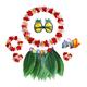 Party Hawaiian Wreath Simulation Leaf Skirt Pineapple Glasses Hibiscus Hair Clip Combination Set New