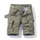 Men's Cargo Shorts Hiking Shorts Multi Pocket Plain Patchwork Cargo Casual / Sporty Slim Black Khaki