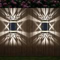 LED Solar Outdoor Wall Lamp Garden Waterproof Sunlight Garden Solar Powered Fence Lights for Outdoor Balcony Garden