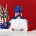 Gnome Dool Decor American Independence Day LED Light-Up Rudolph Hat Faceless Old Man Doll Decoration For Memorial Day/The Fourth of July