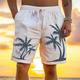 Homme Short Short en lin Short d'été Short de plage Cordon Taille elastique Imprimer Imprimés Photos Confort Respirable Court du quotidien Vacances Sortie 40% Lin Mode Hawaïen Blanche